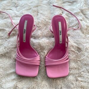 Zara pink strappy heel sandals